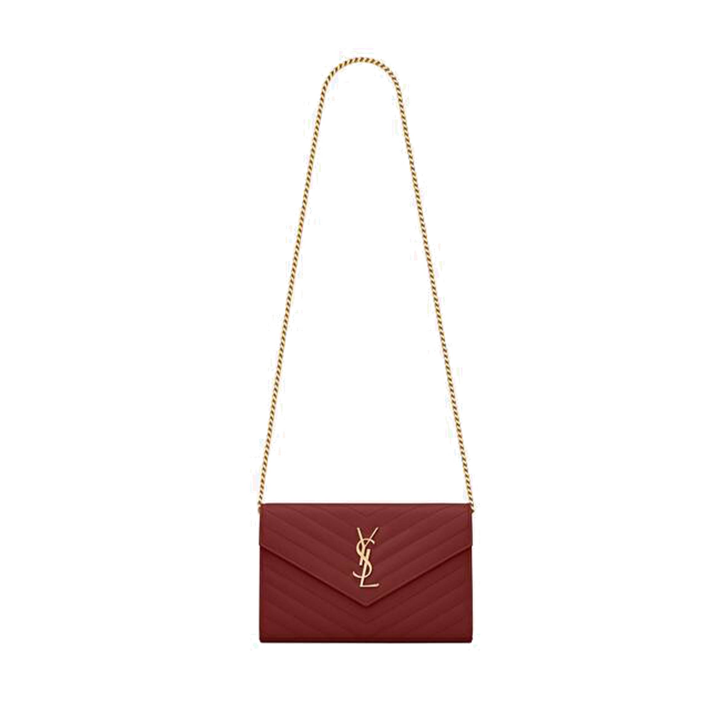 Y*L cassandre matelassÉ chain wallet in grain de poudre embossed leather 377828bow016008 (22.5*14*4cm)