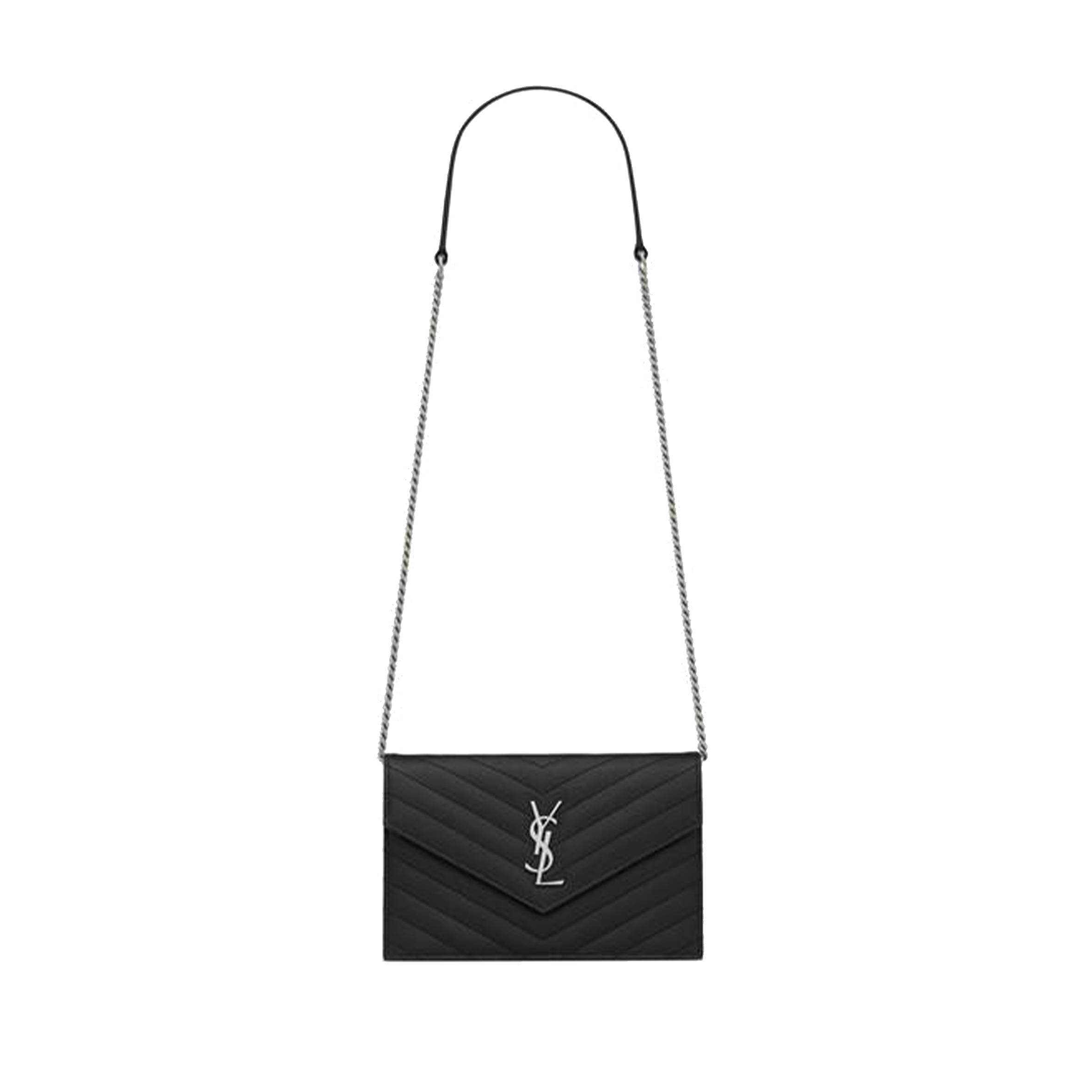 Y*L cassandre matelassÉ envelope chain wallet in grain de poudre embossed leather 742920bow021000 (19*12.5*3.5cm)