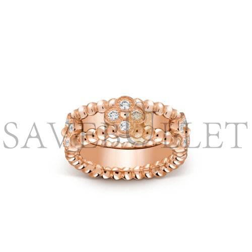 V*N CL*F arpels perlÉe sweet clovers ring - rose gold, diamond  vcarp6ml00