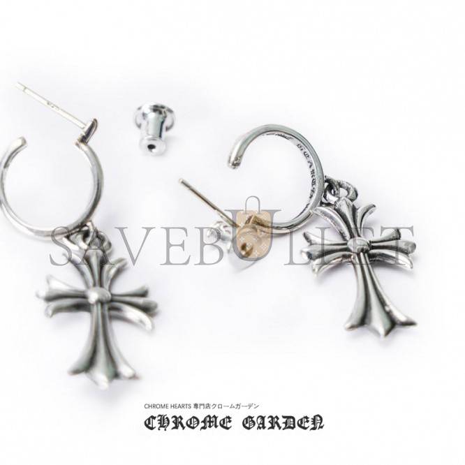 Ch**me He**ts tiny cross hoop earring