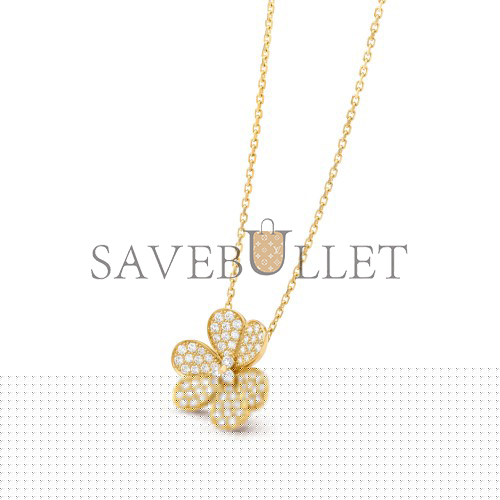 v*n cl*f arpels frivole pendant, large model - yellow gold, Di*m*nd  vcarp0j700