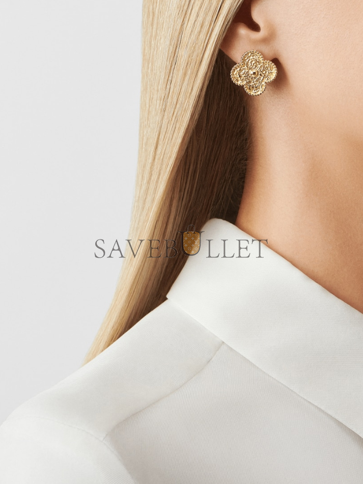 V*N CL*F  arpels magic alhambra earrings - yellow gold  vcaro1ii00