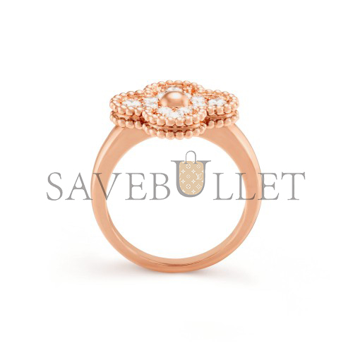 V*N CL*F arpels vintage alhambra ring - rose gold, diamond  vcarp2r400