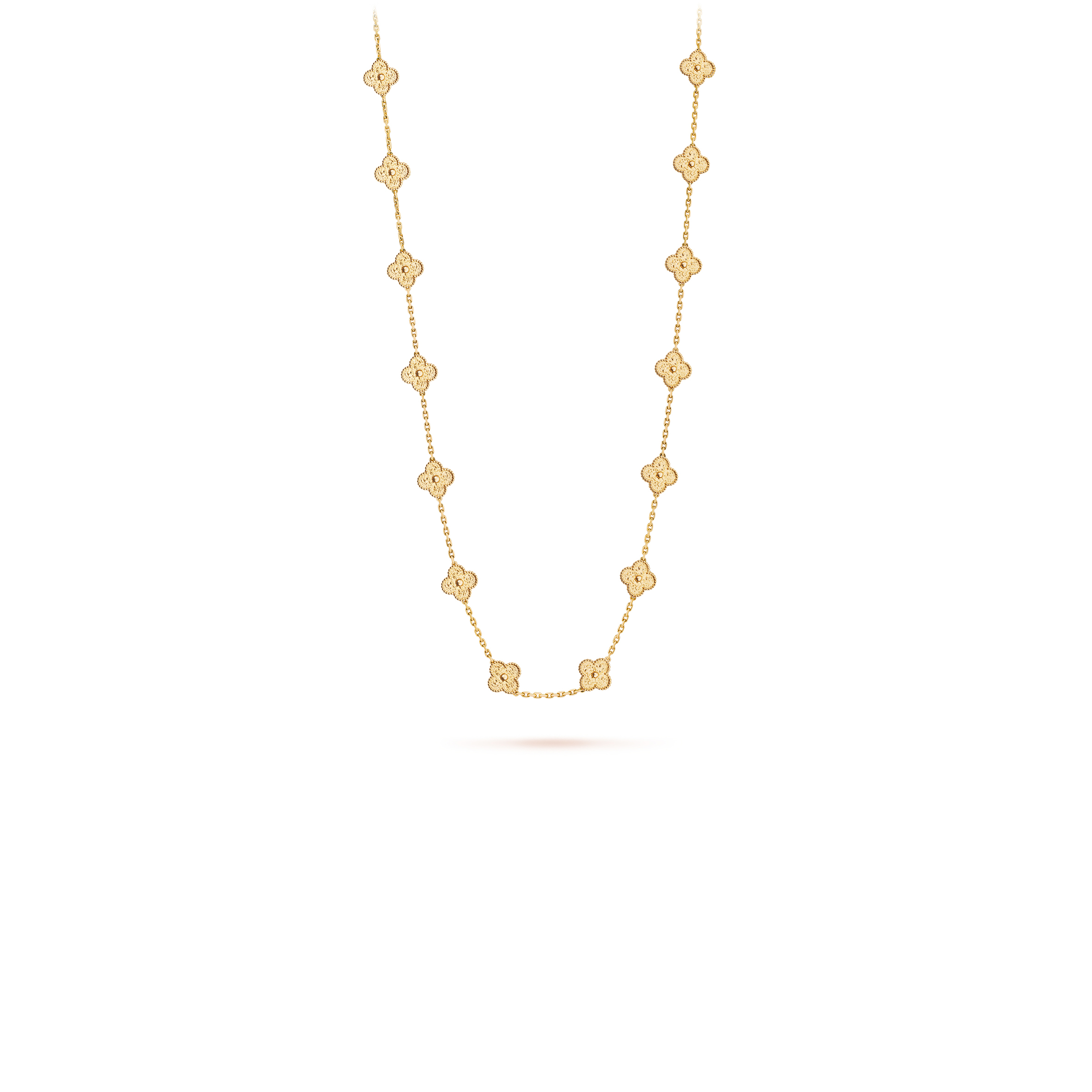 V*N CL*F arpels vintage alhambra long necklace, 20 motifs - yellow gold  vcaro1ic00