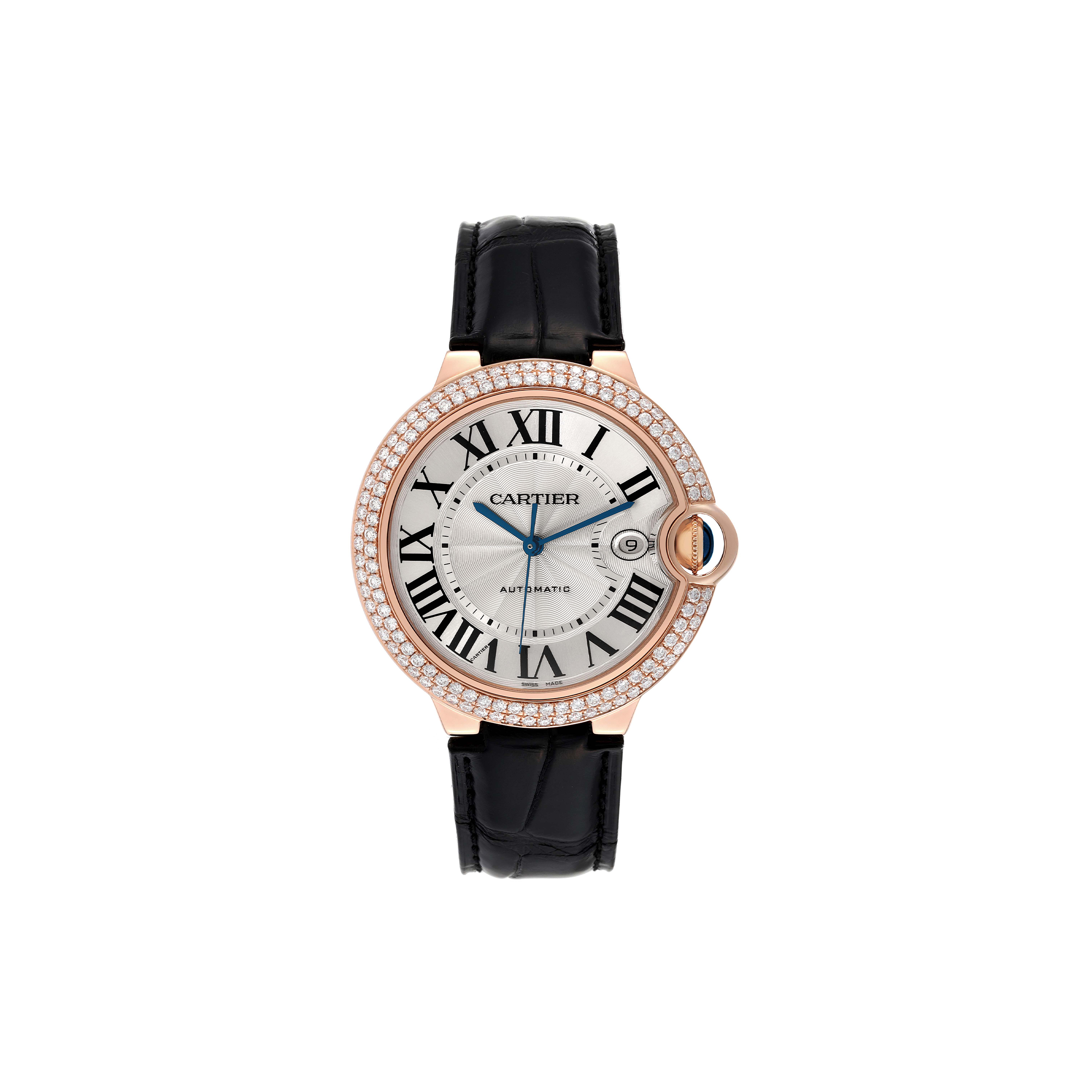 Ca*t*er ballon bleu 42 rose gold diamond mens watch we900851