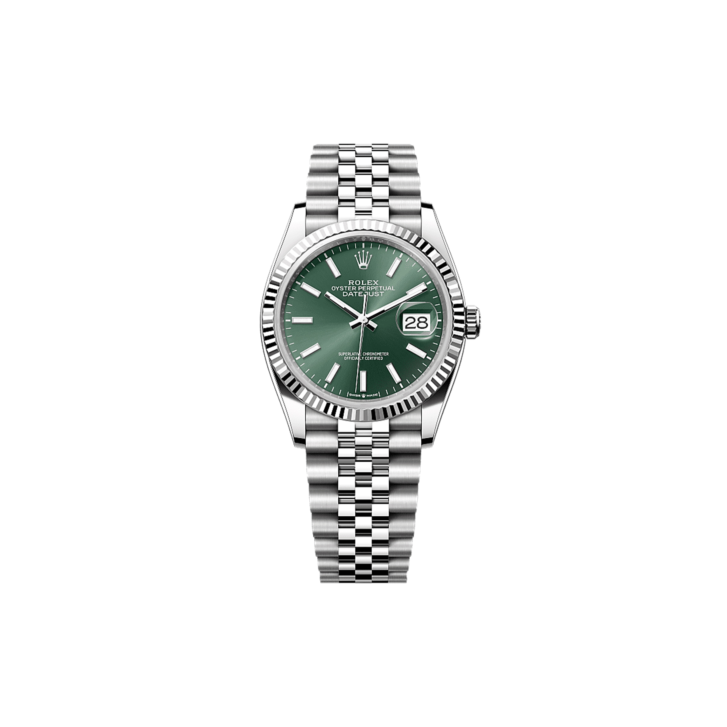 R*l*x datejust 36 oyster, 36 mm, oystersteel and white gold watch 126234