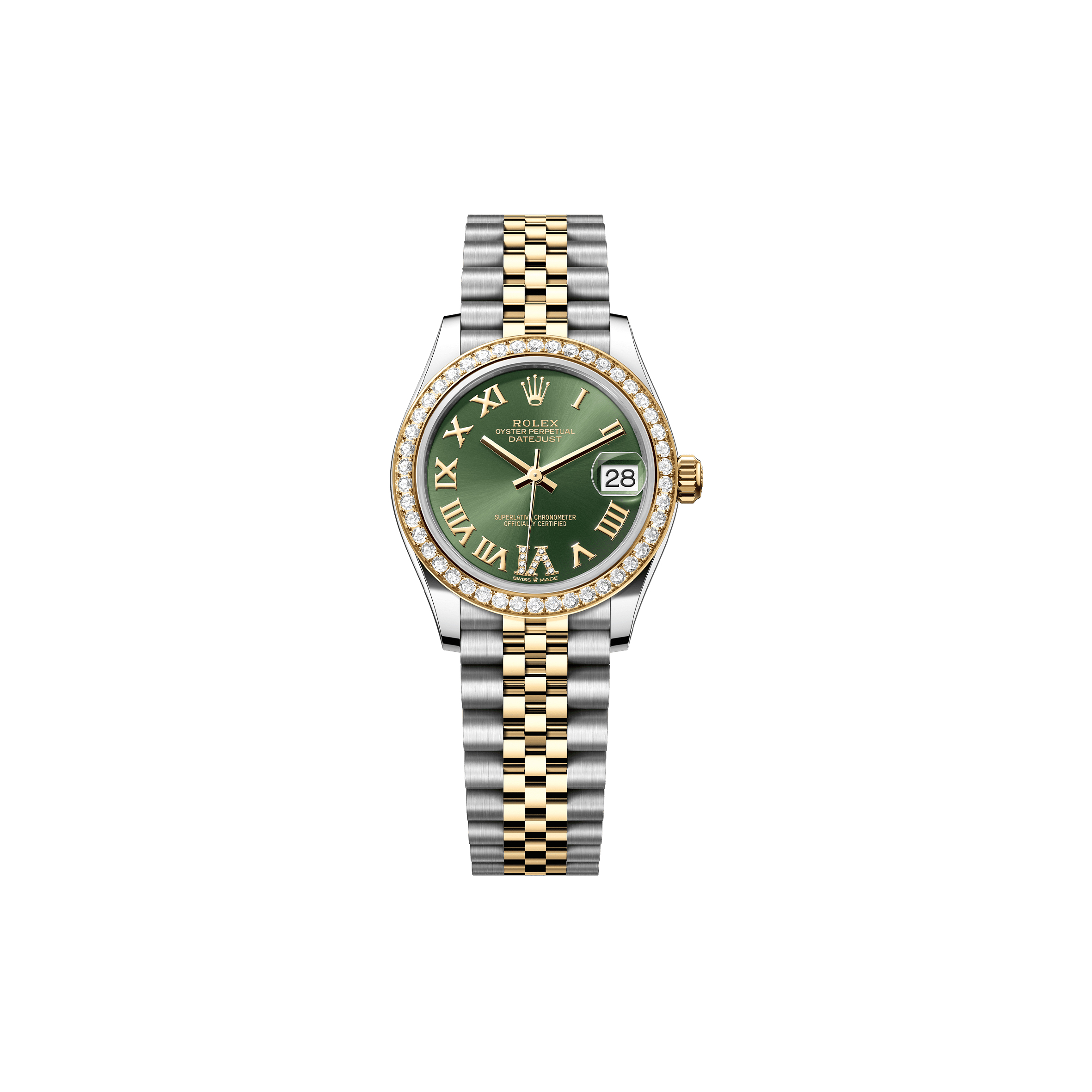 R*l*x datejust 31 oyster, 31 mm, oystersteel, yellow gold and diamonds watch 278383rbr