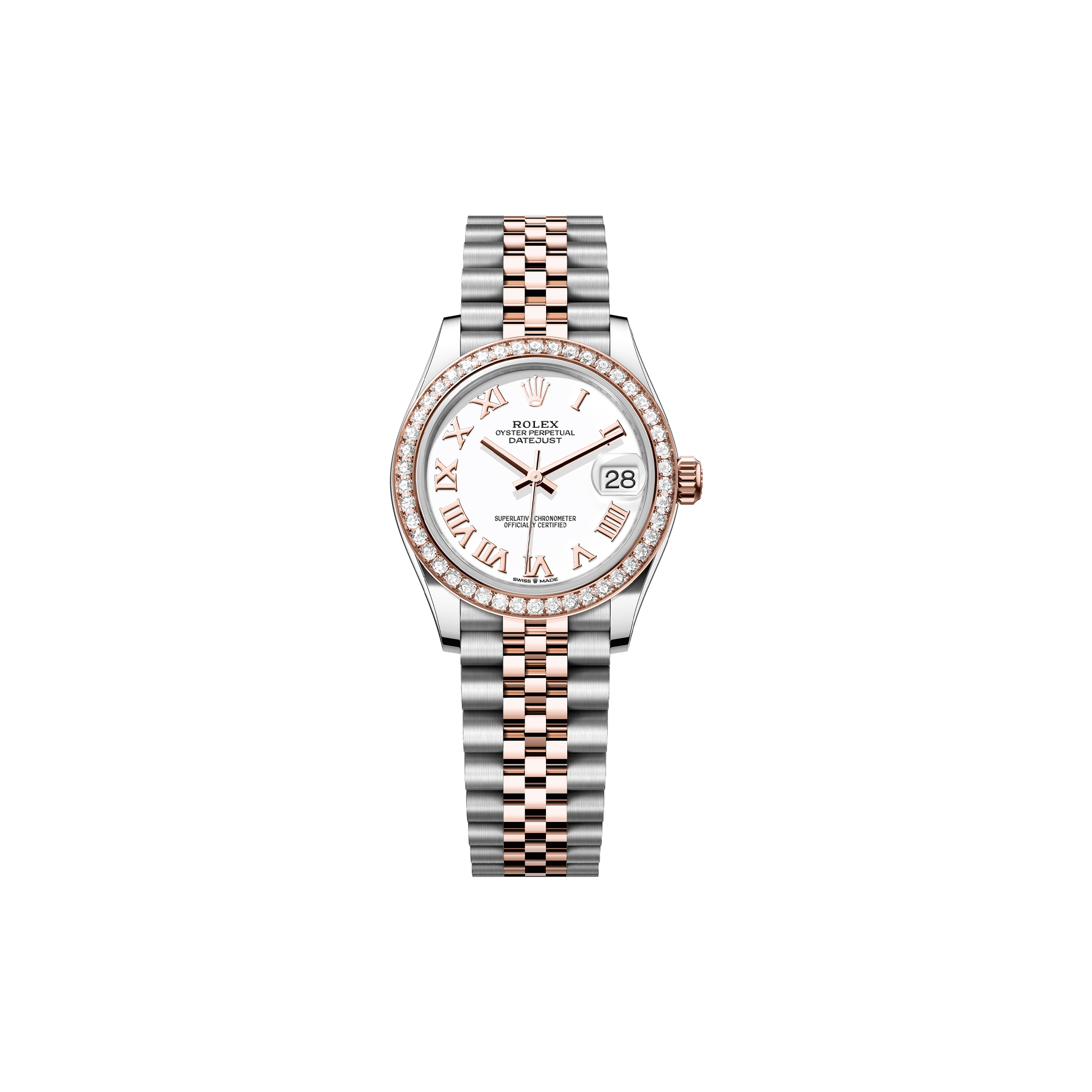R*l*x datejust 31 oyster, 31 mm, oystersteel, everose gold and diamonds watch 278381rbr