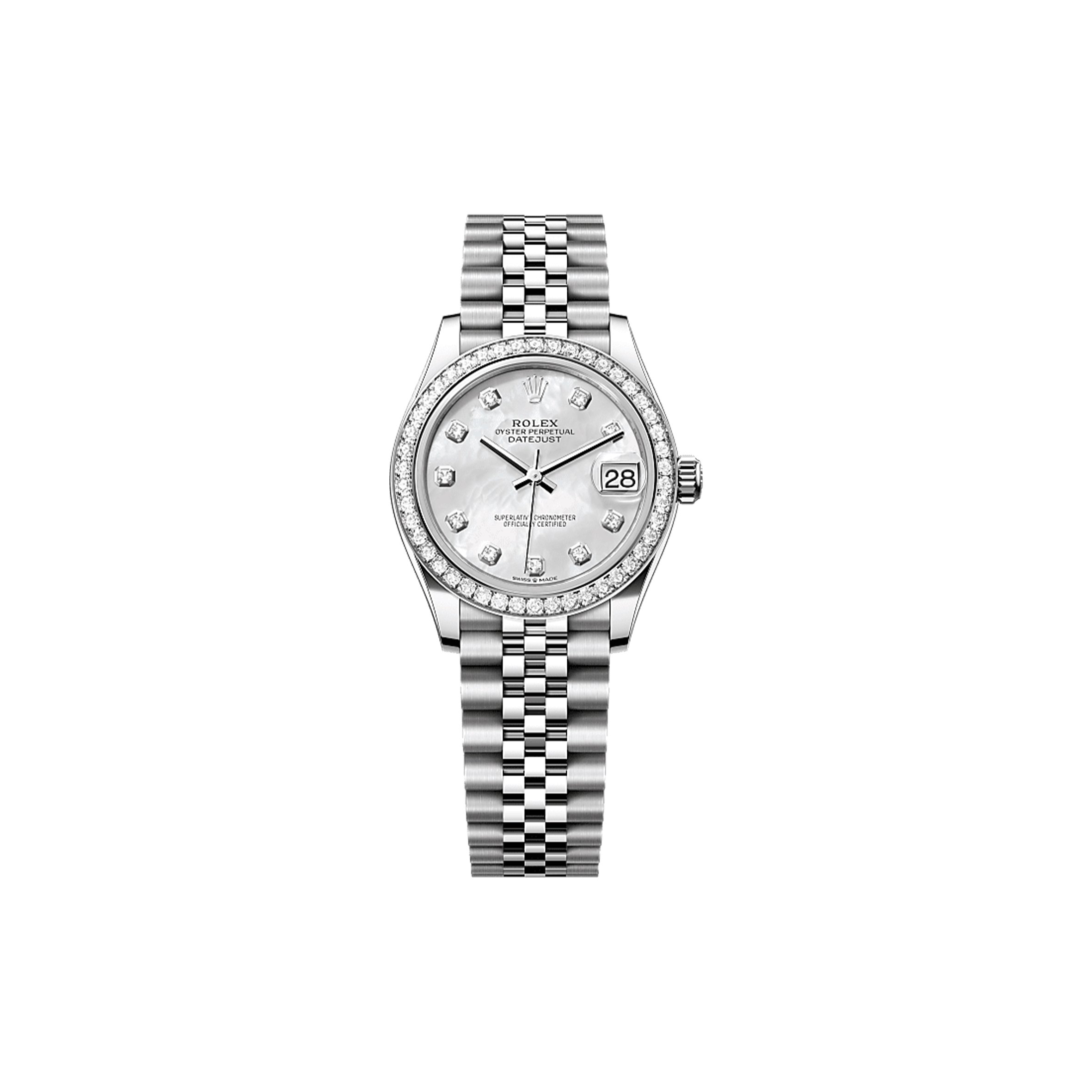 R*l*x datejust 31 oyster, 31 mm, oystersteel, white gold and diamonds watch 278384rbr