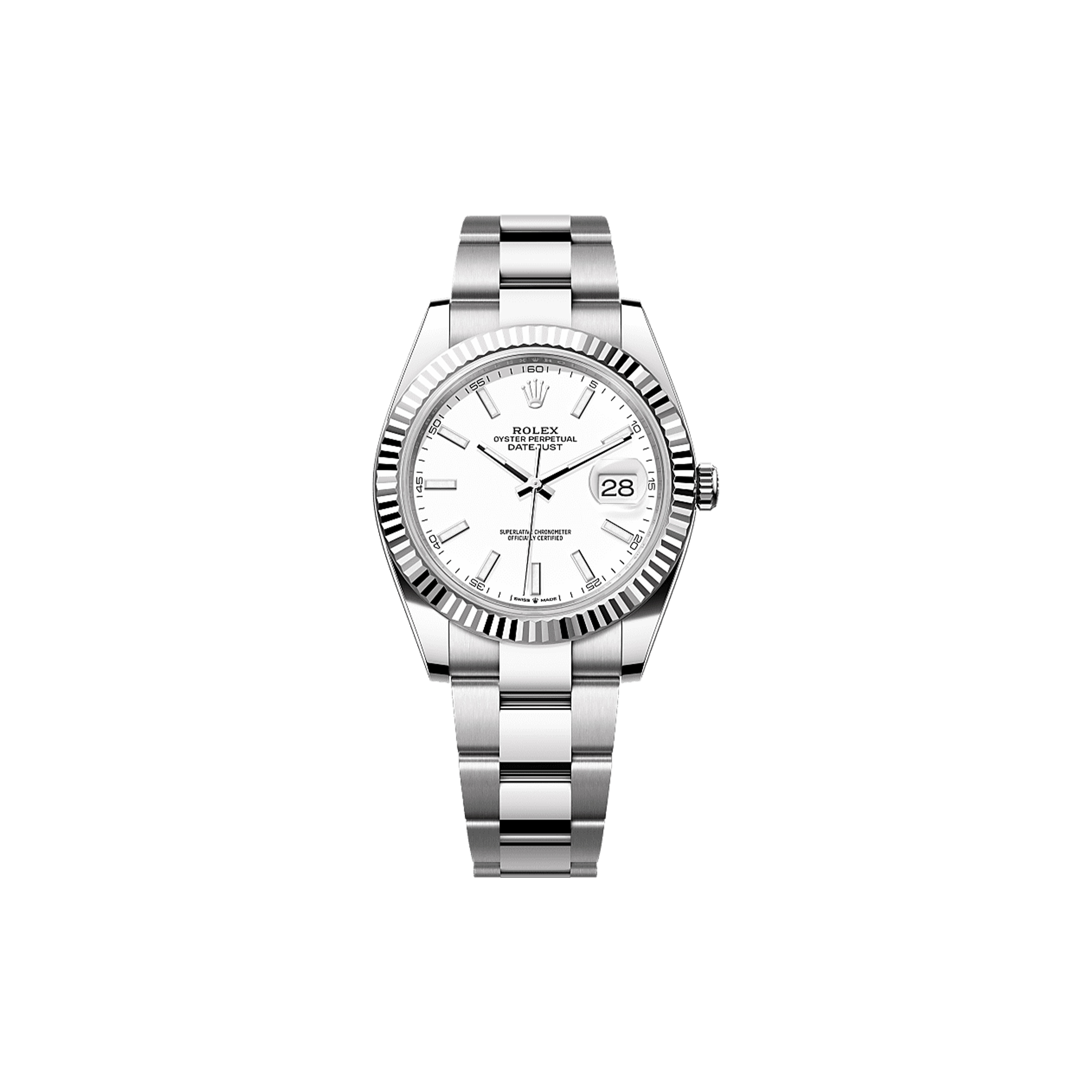 R*l*x datejust 41 oyster, 41 mm, oystersteel and white gold watch 126334-0009