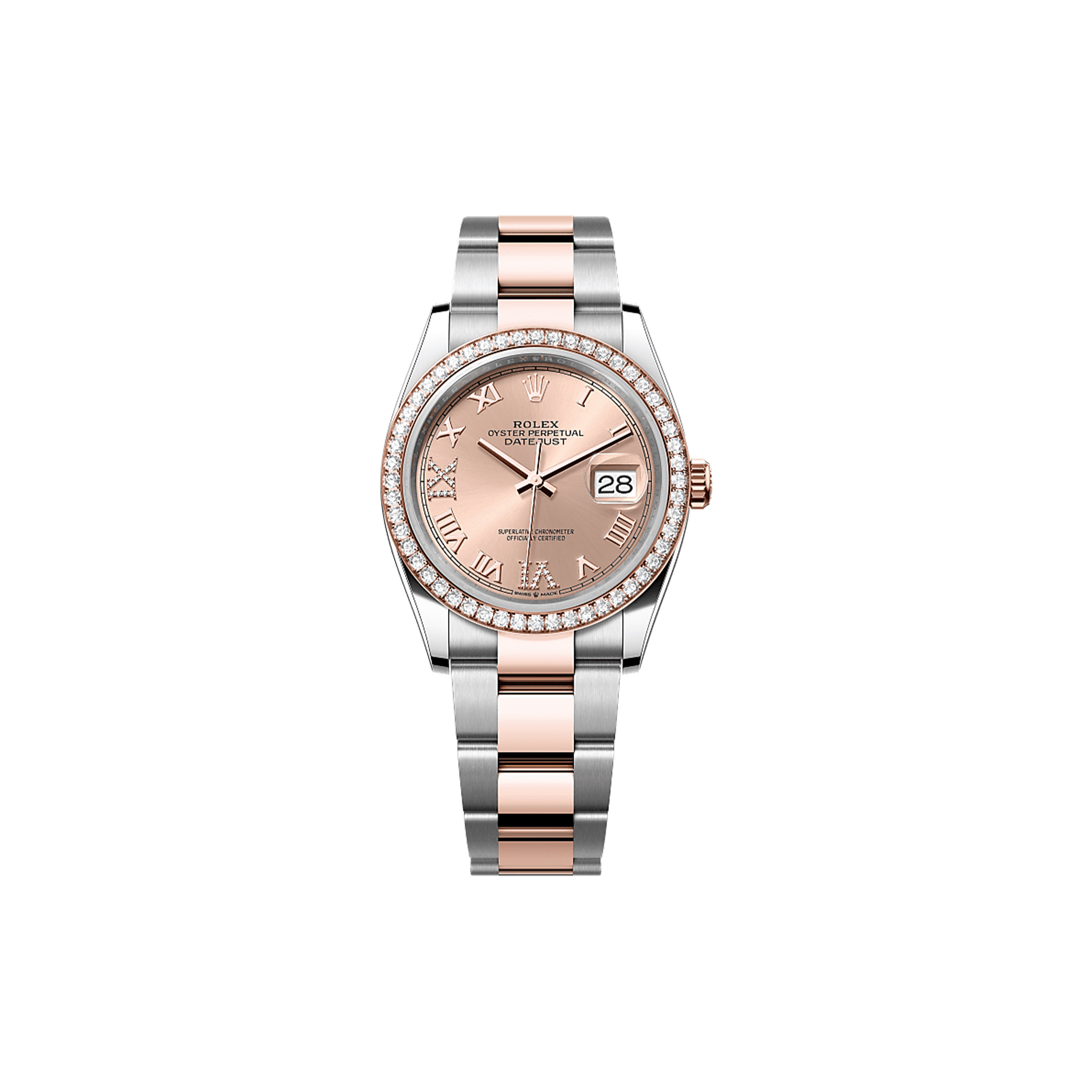 R*l*x datejust 36 oyster, 36 mm, oystersteel, white gold and diamonds watch 126284rbr-0016
