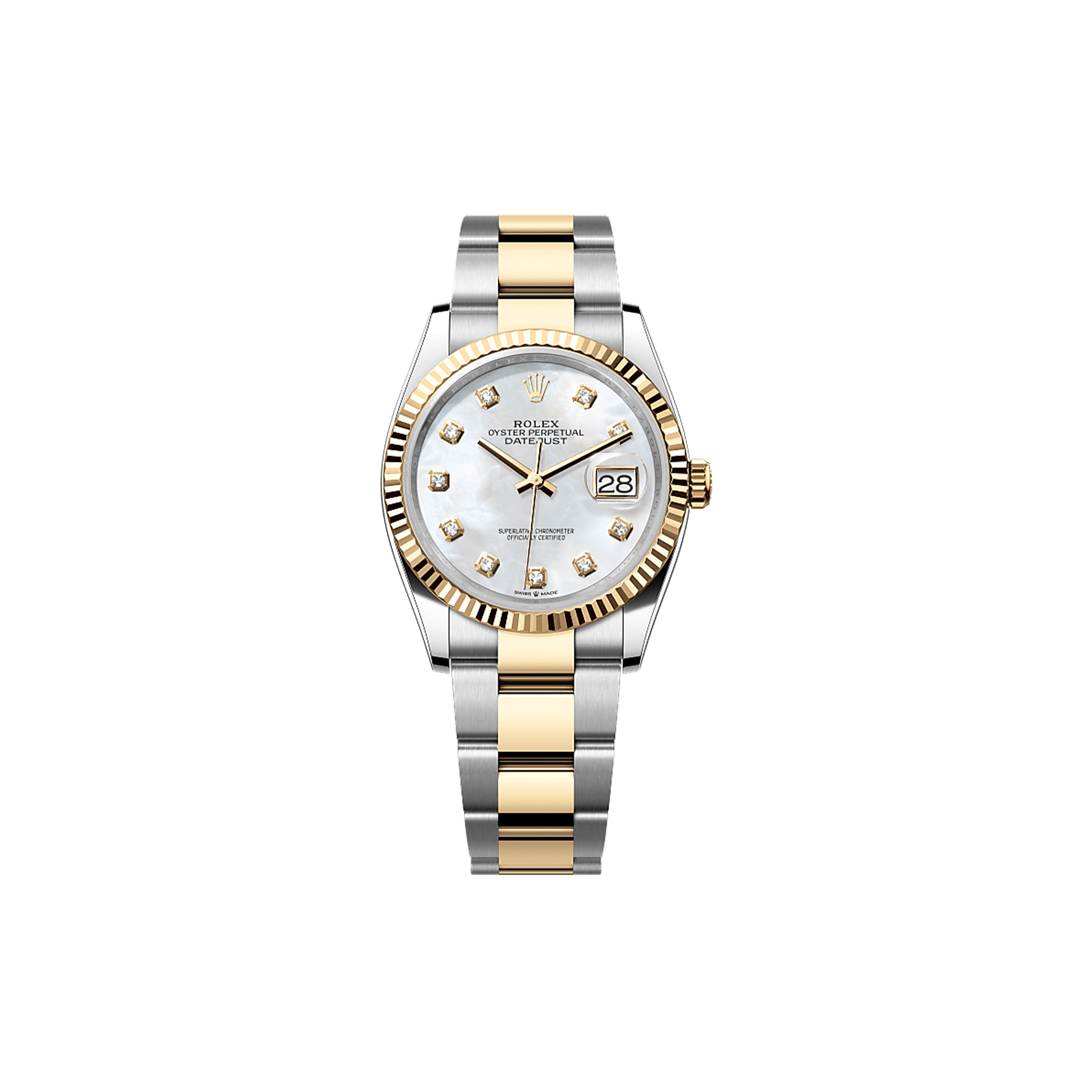 R*l*x datejust 36 oyster, 36 mm, oystersteel and yellow gold watch 126233-0024
