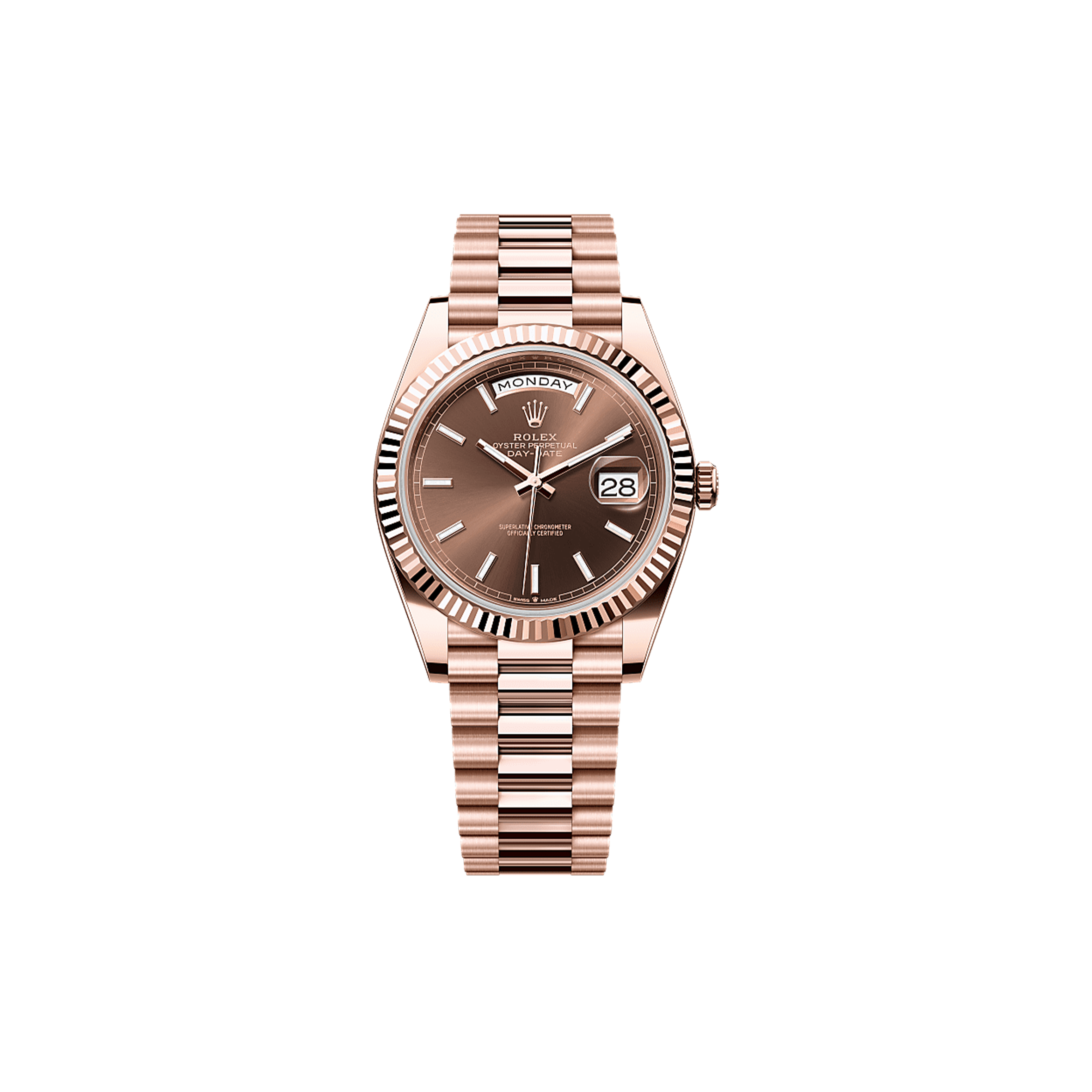 R*l*x day-date 40 oyster, 40 mm, everose gold watch 228235-0053