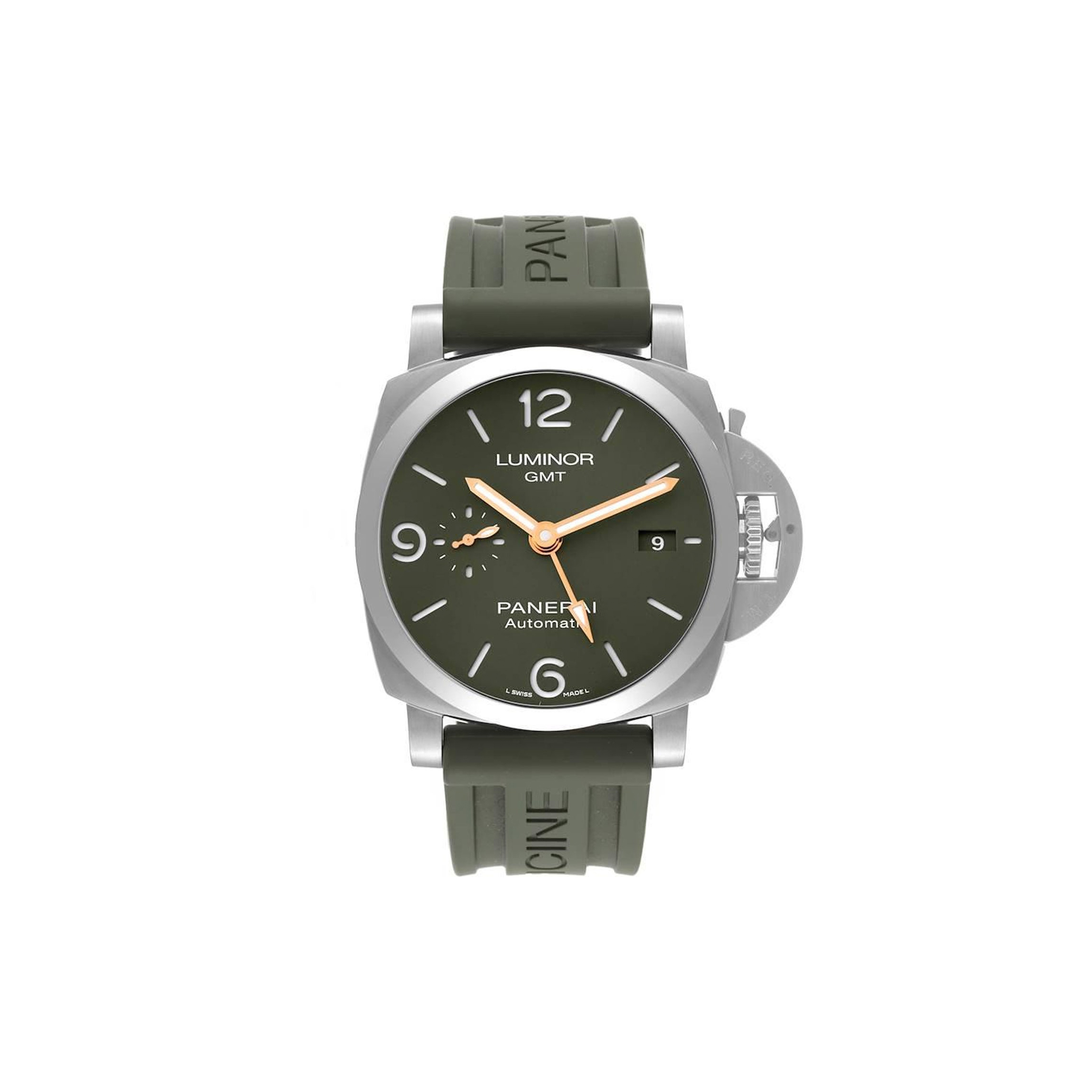 Pa*e*ai luminor 1950 gmt green dial ms dhoni edition watch pam01056