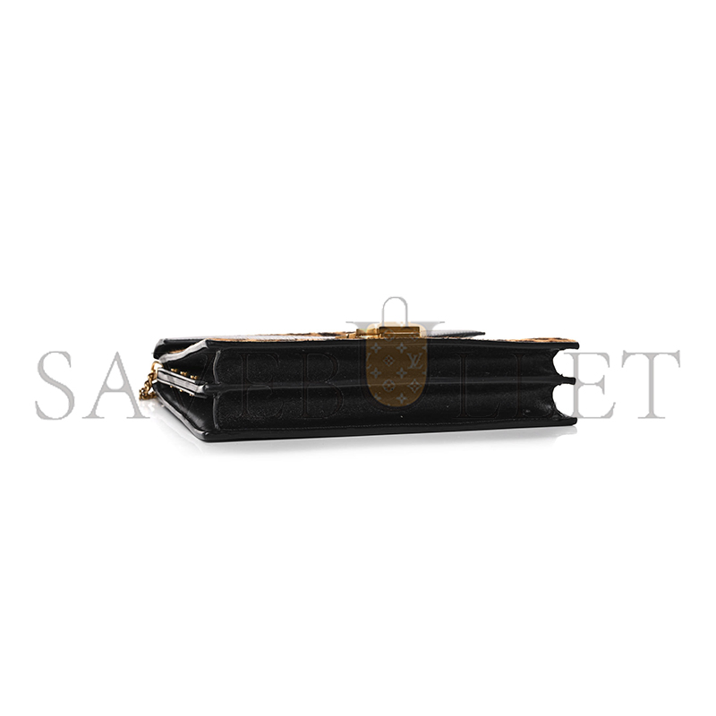 Y*L cassandra leopard print monogram clasp bag black 1166300 (22*16.5*5.5cm)