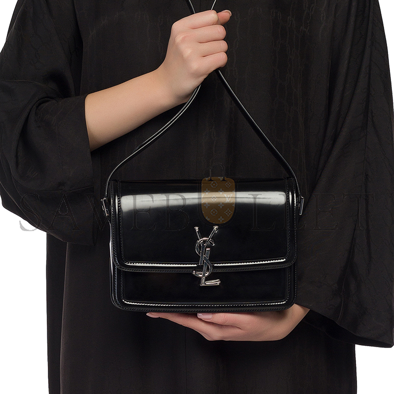 y*l solferino medium satchel in box Sa**t Lau*nt patent leather 634305aab9h1000 (23*16*6cm)