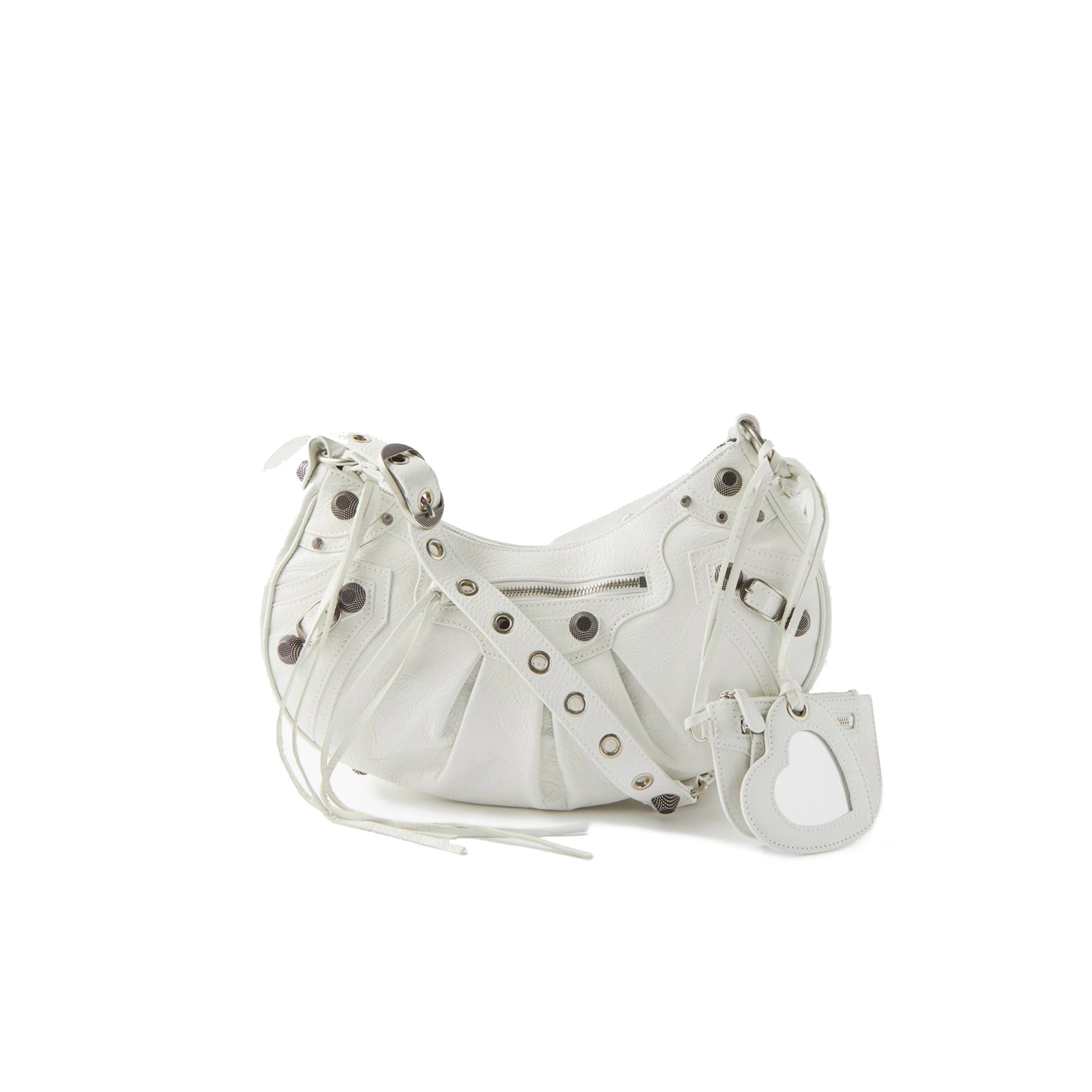 Ba*len*cia*ga white cagole s leather shoulder bag matchesfashion us (25*17.7*6cm)