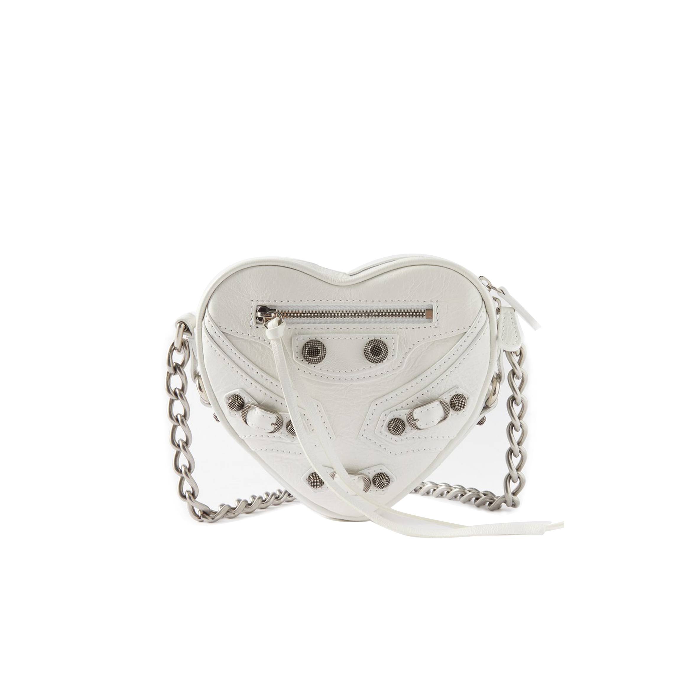 Ba*len*cia*ga white le cagole heart mini leather cross-body bag matchesfashion us (15.2*13.2*5cm)