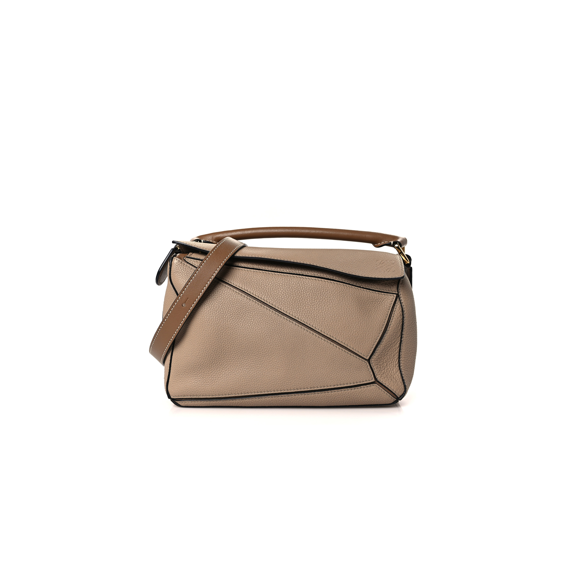 l*ew* grained calfskin small puzzle bag sand mink (24*16.5*10.5cm)