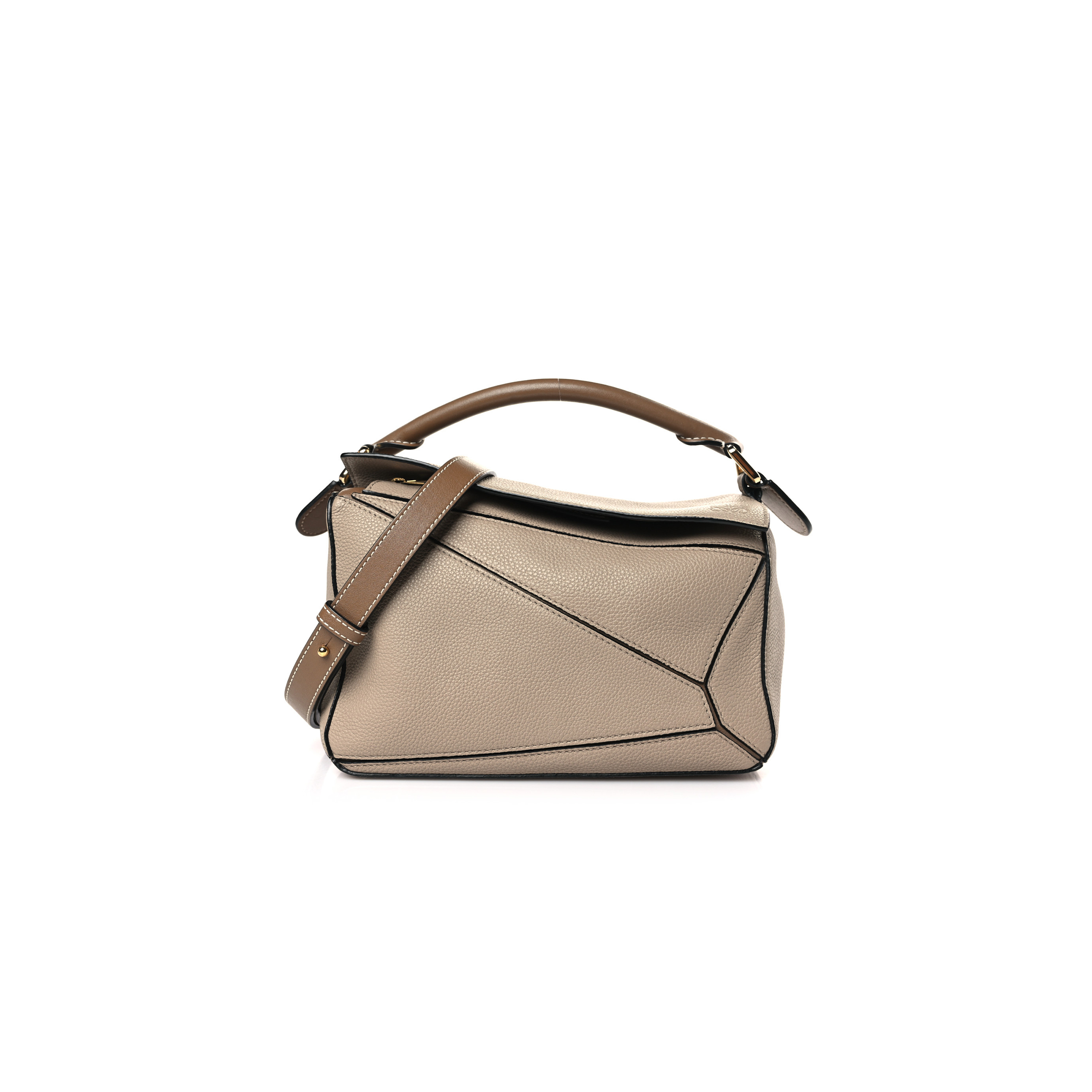 l*ew* grained calfskin small puzzle bag sand mink (24*16.5*10.5cm)
