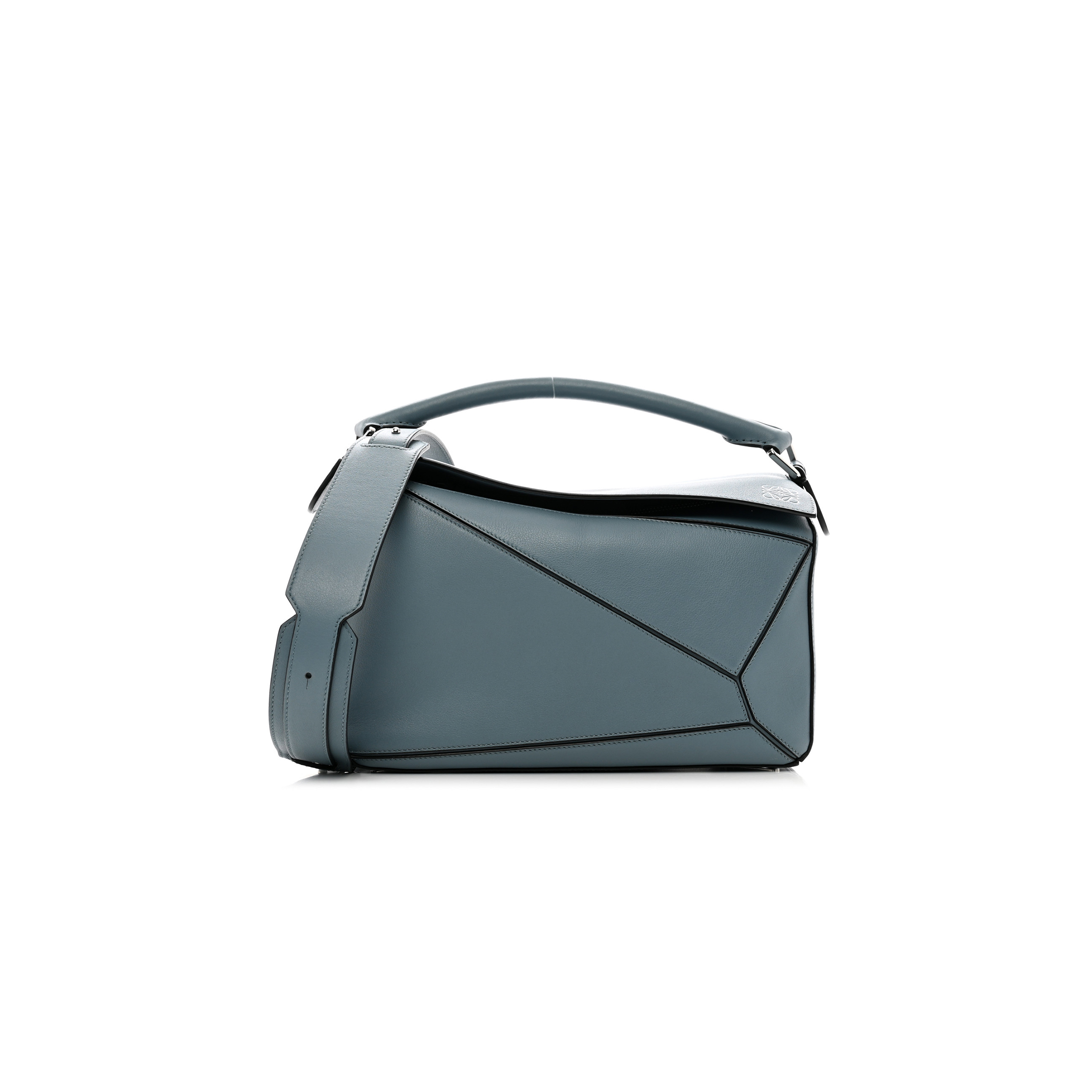 l*ew* calfskin medium puzzle bag stone blue (29*19.5*14cm)