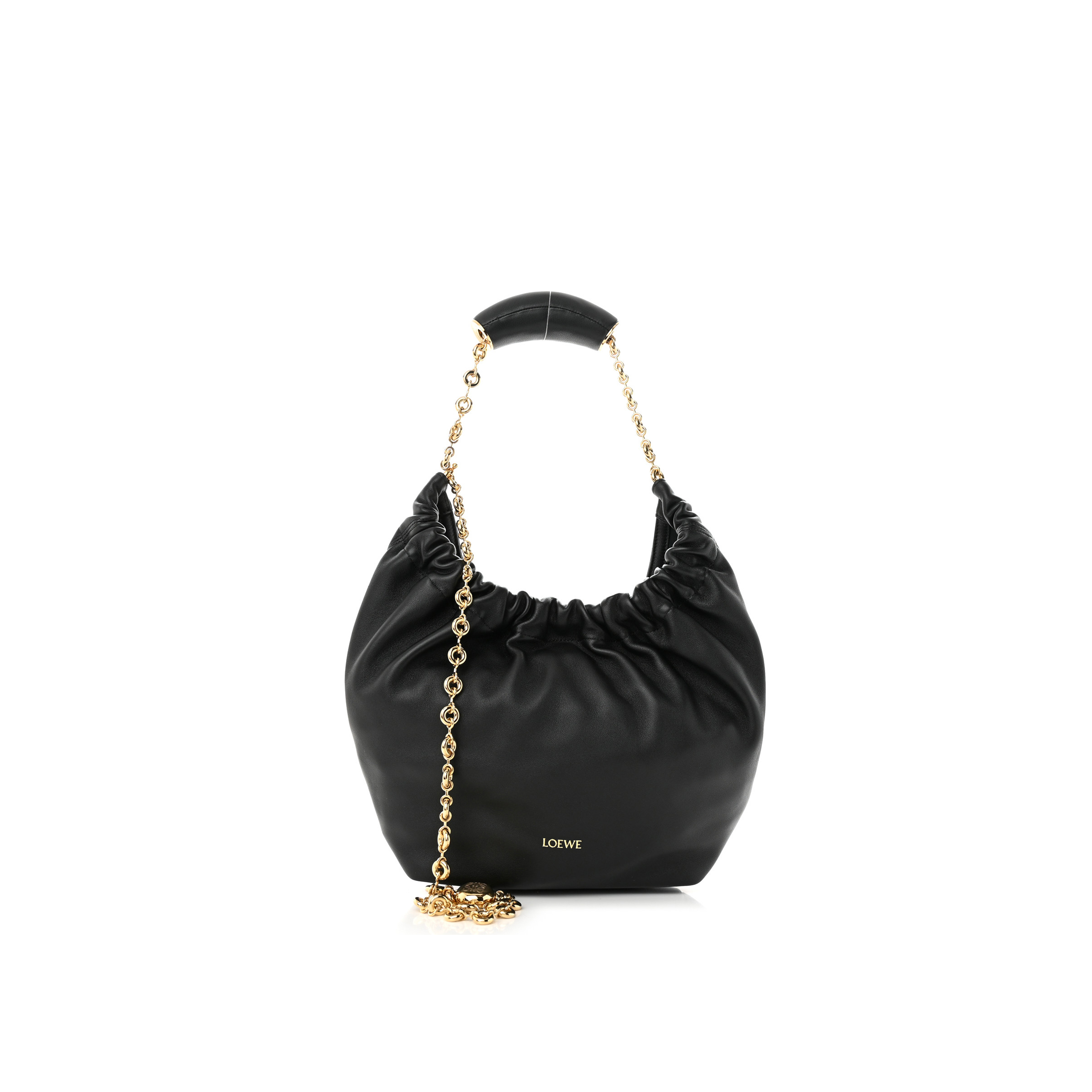 l*ew* nappa medium squeeze bag black (29*20*11cm)