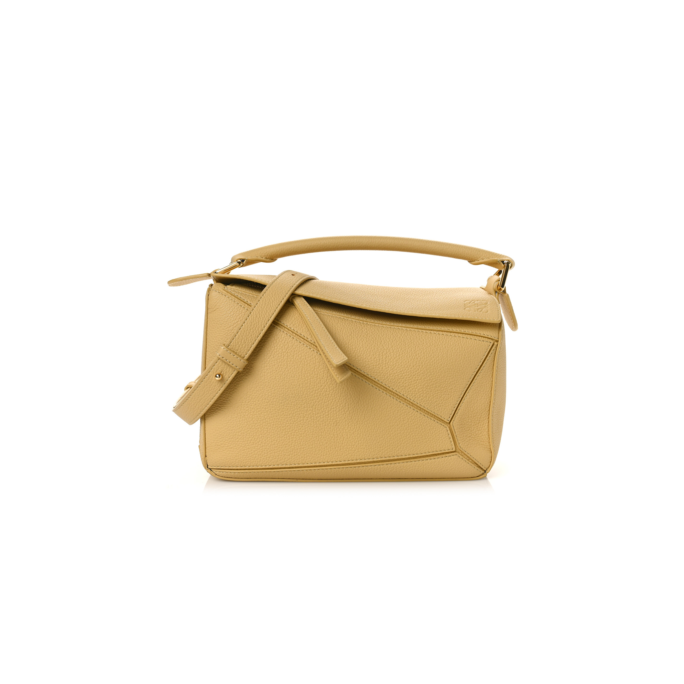 l*ew* calfskin small puzzle bag dark butter (24*16.5*10.5cm)