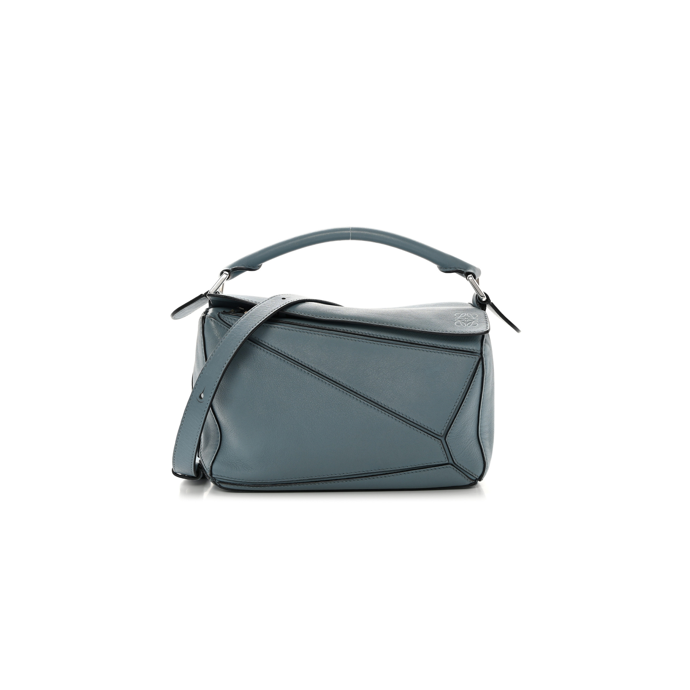 l*ew* calfskin small puzzle bag stone blue (24*16.5*10.5cm)