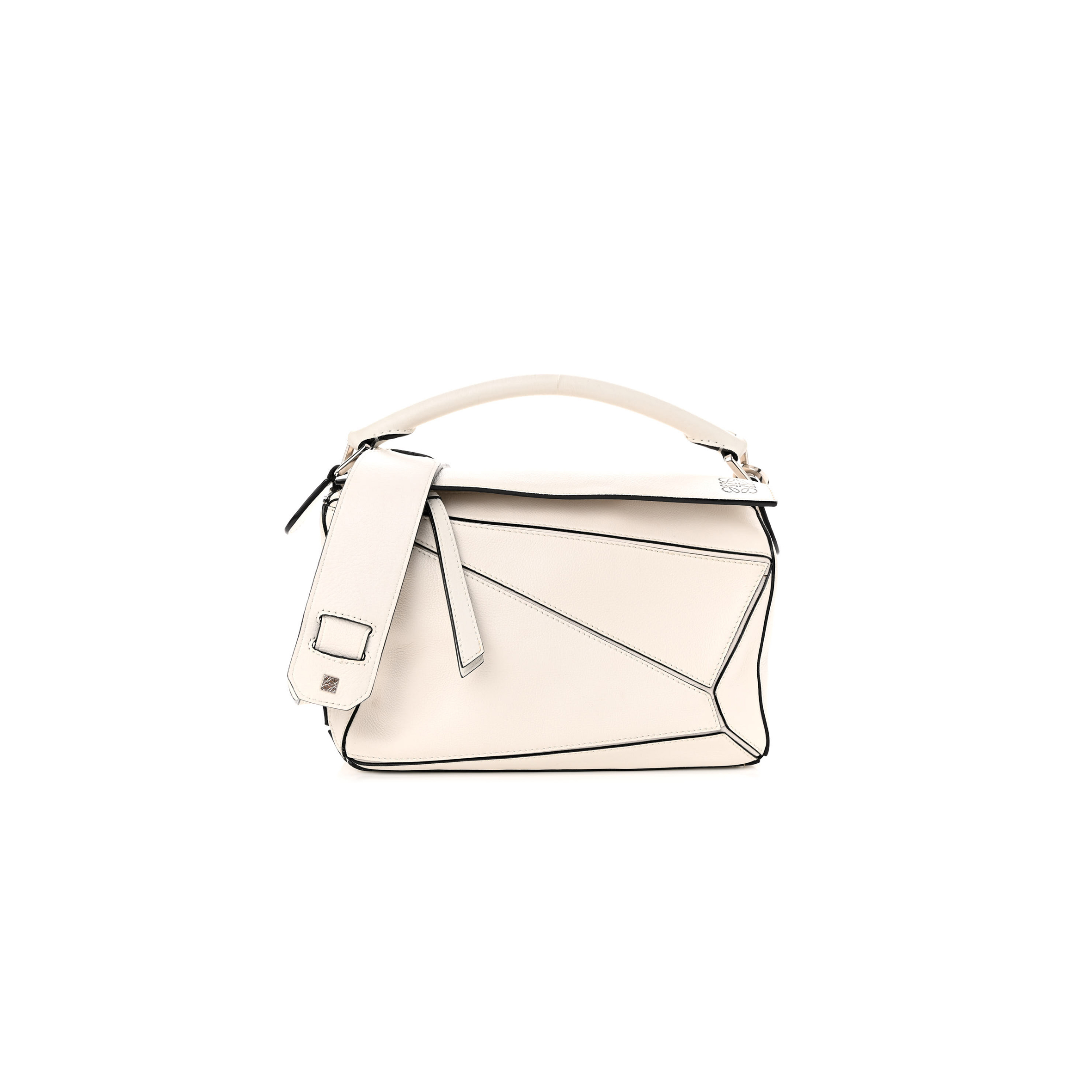 l*ew* grained calfskin small puzzle bag white (24*16.5*10.5cm)