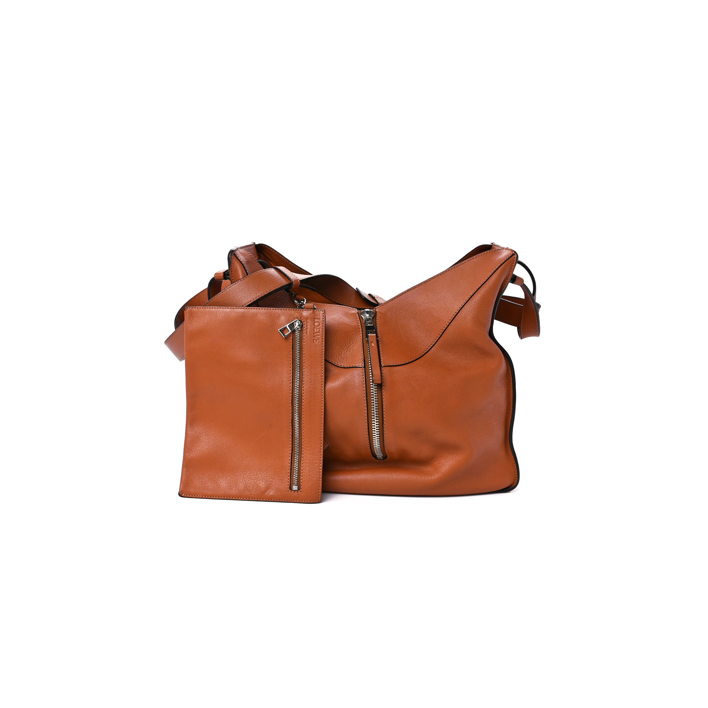 l*ew* calfskin medium hammock shoulder bag tan (34*28*17cm)