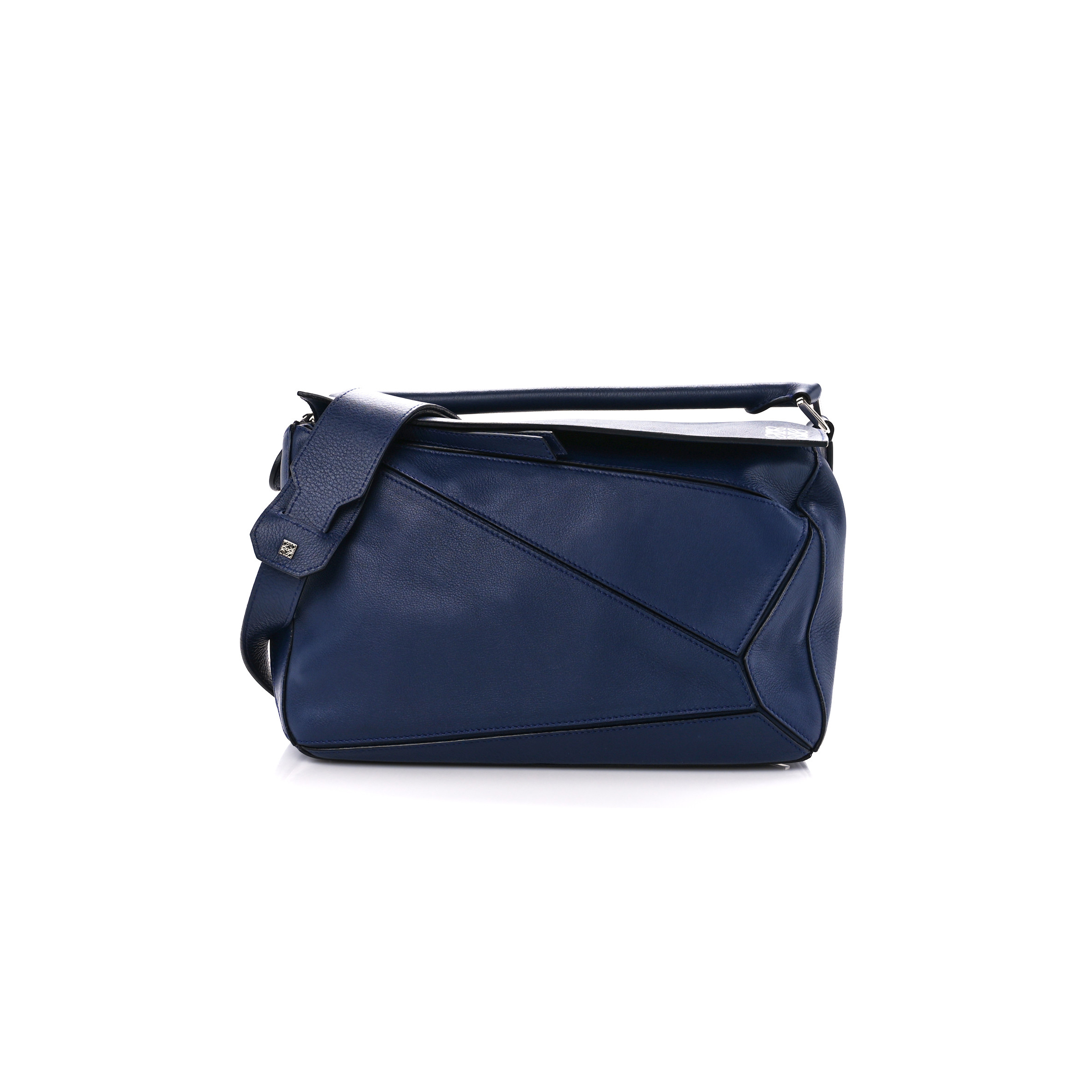 l*ew* calfskin medium puzzle bag marine (29*19.5*14cm)