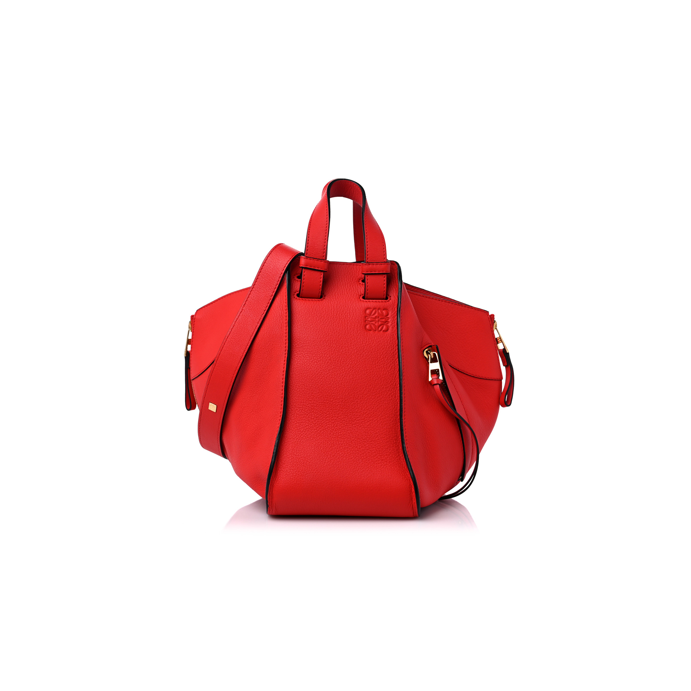 l*ew* calfskin small hammock shoulder bag scarlet red (30*25*13.5cm)