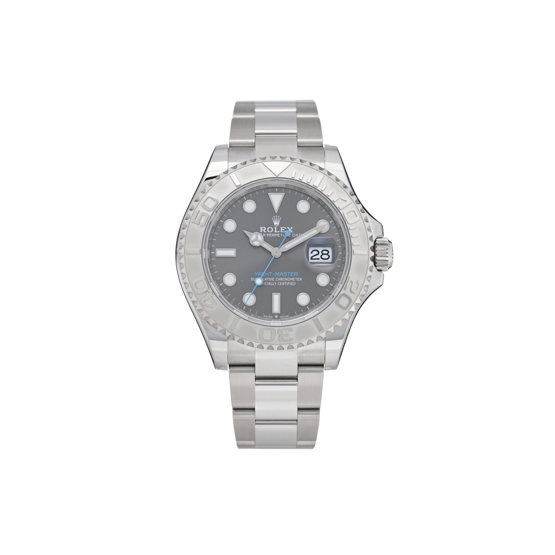 R*l*x stainless steel platinum 40mm oyster perpetual date yacht-master watch slate 126622