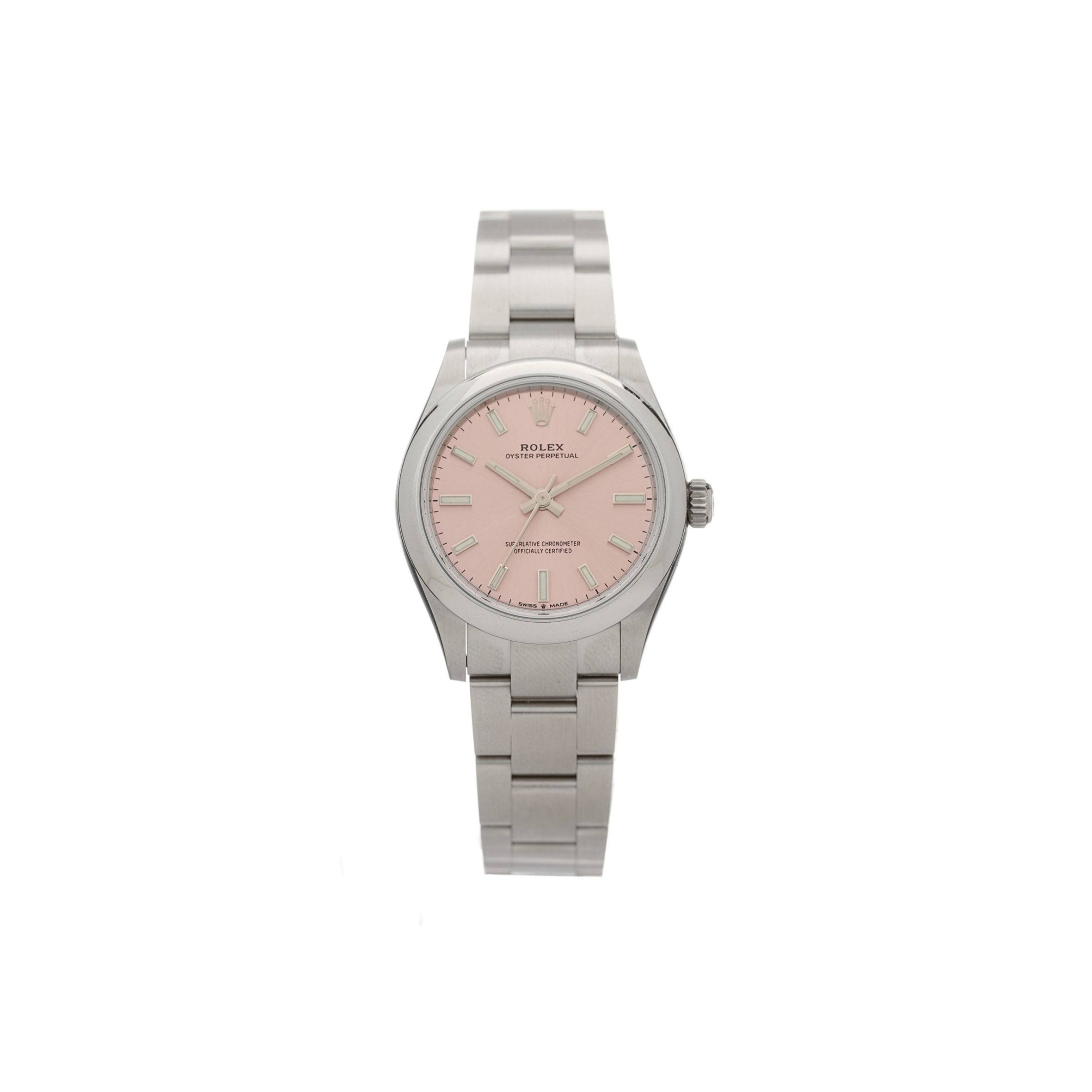 R*l*x stainless steel 31mm oyster perpetual watch pink 277200