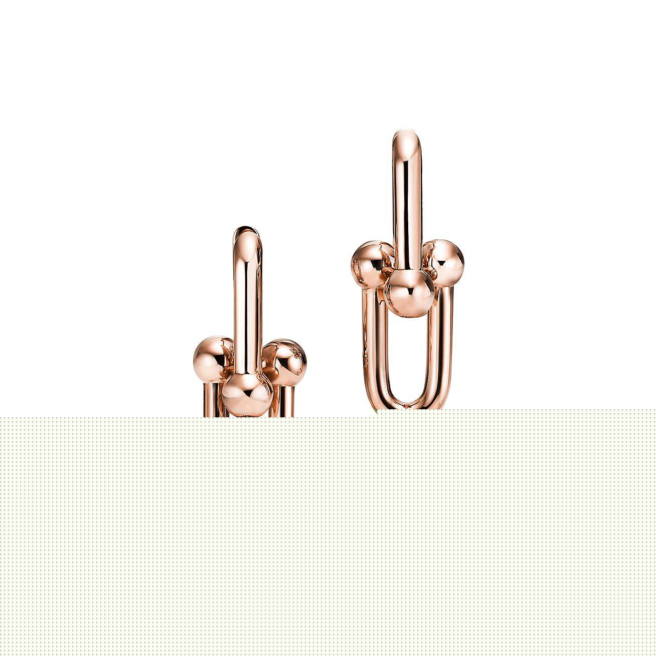 T*f*ny hardwear link earrings in 18k rose gold, small