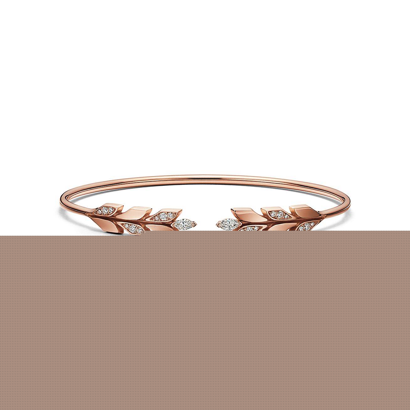 T*f*ny victoria® vine wire bracelet in rose gold with diamonds