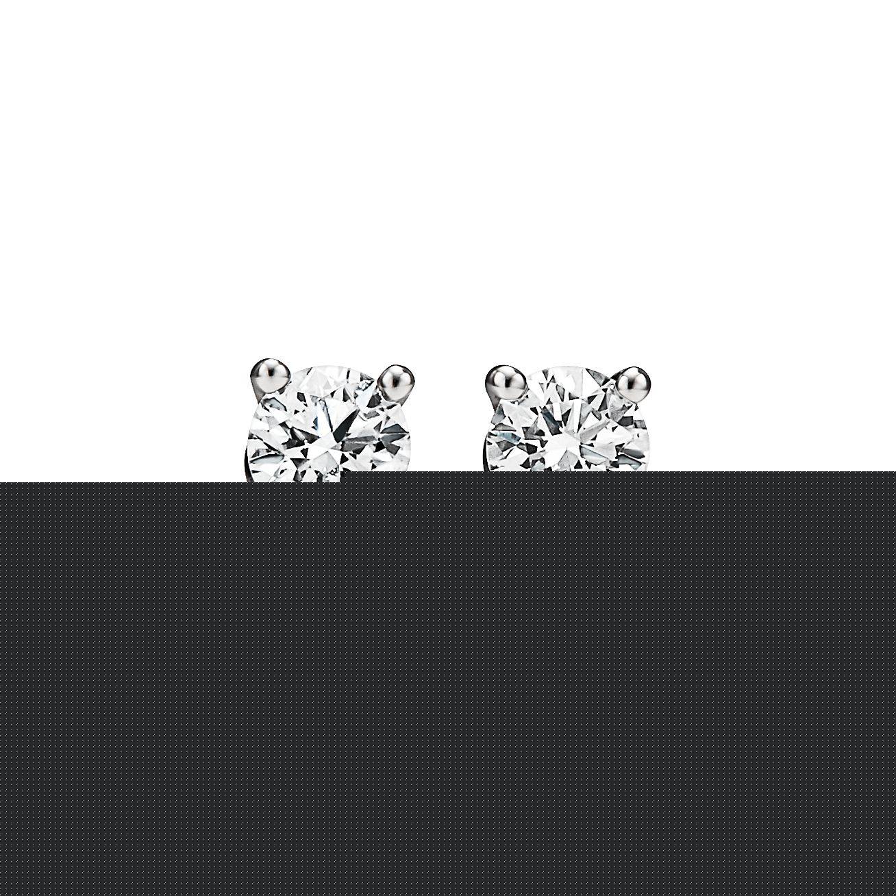 T*f*ny solitaire diamond stud earrings in platinum