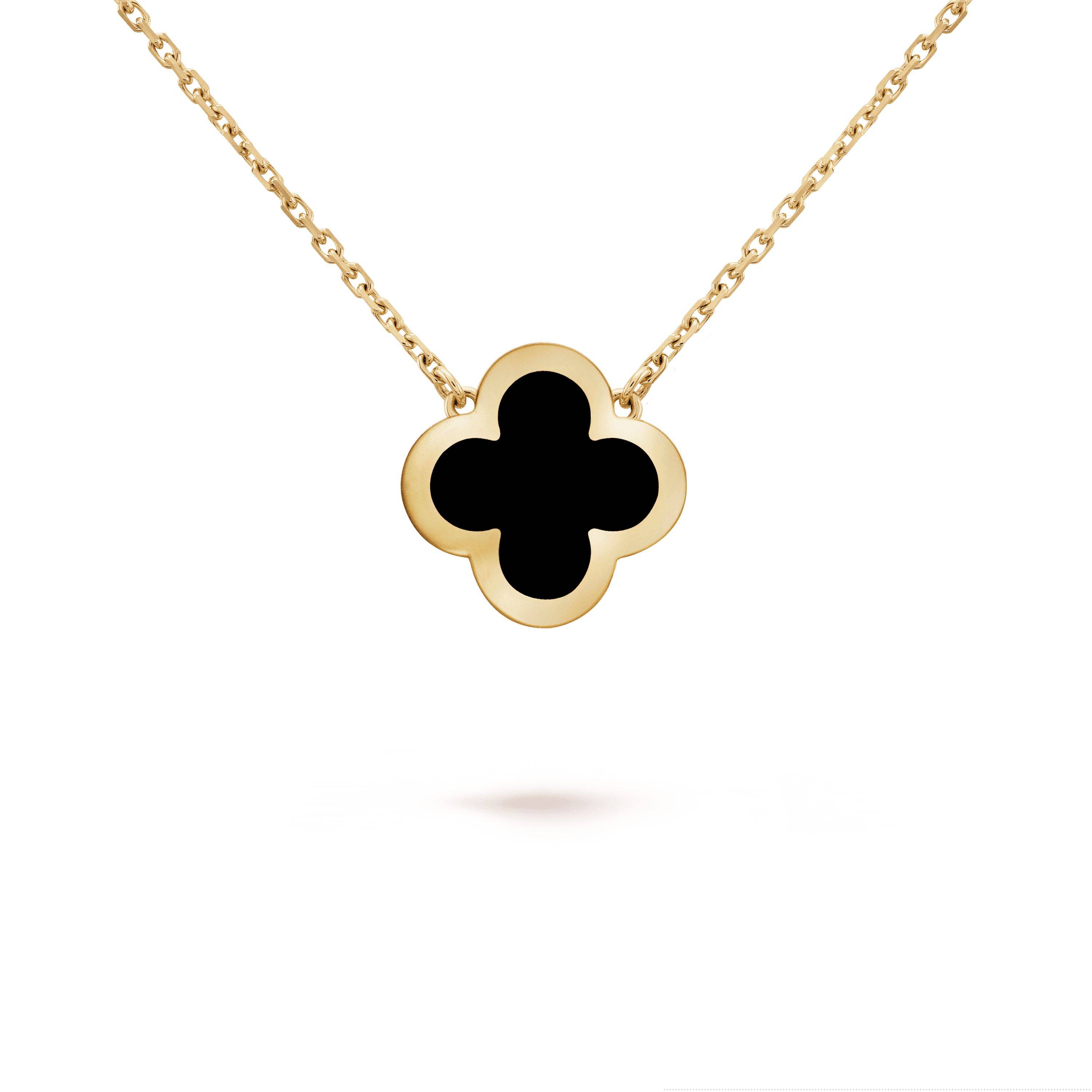 V*N CL*F arpels pure alhambra pendant - yellow gold, onyx  vcarb13900