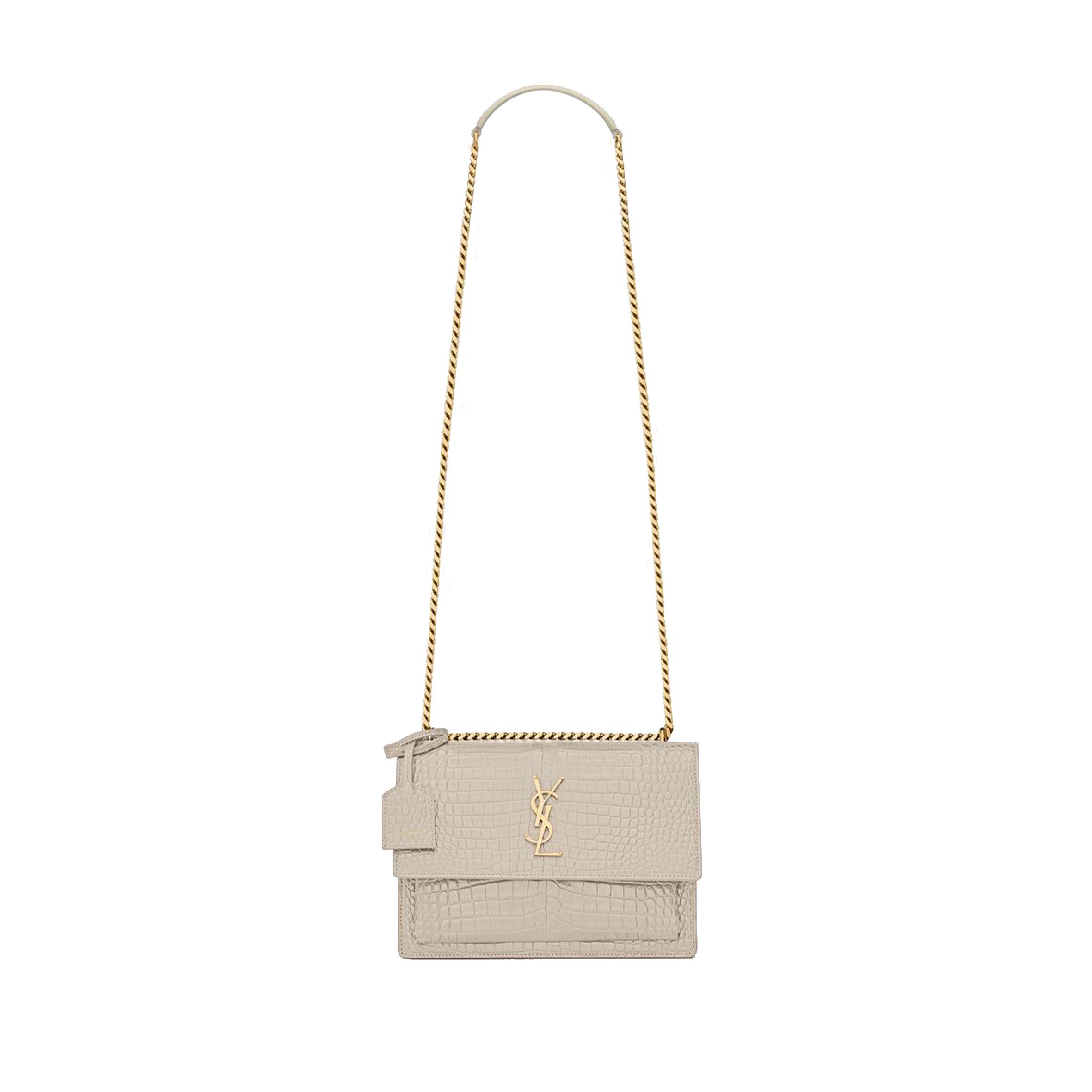 Y*L sunset medium chain bag in crocodile-embossed shiny leather 442906dnd0j9207 (22*16*6.5cm)