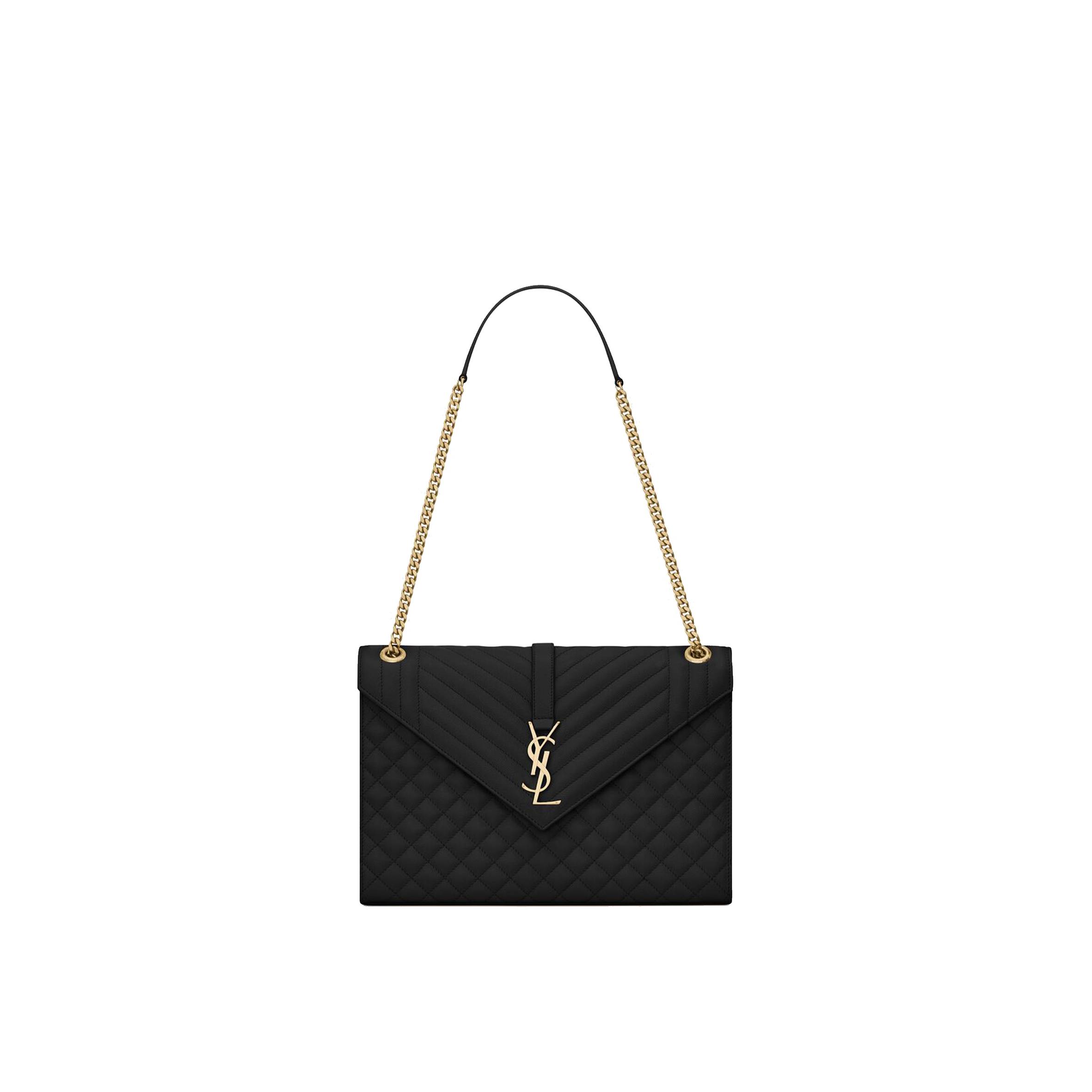 Y*L envelope large bag in mix matelassé grain de poudre embossed leather 600166bow911000 (31*22*7.5cm)