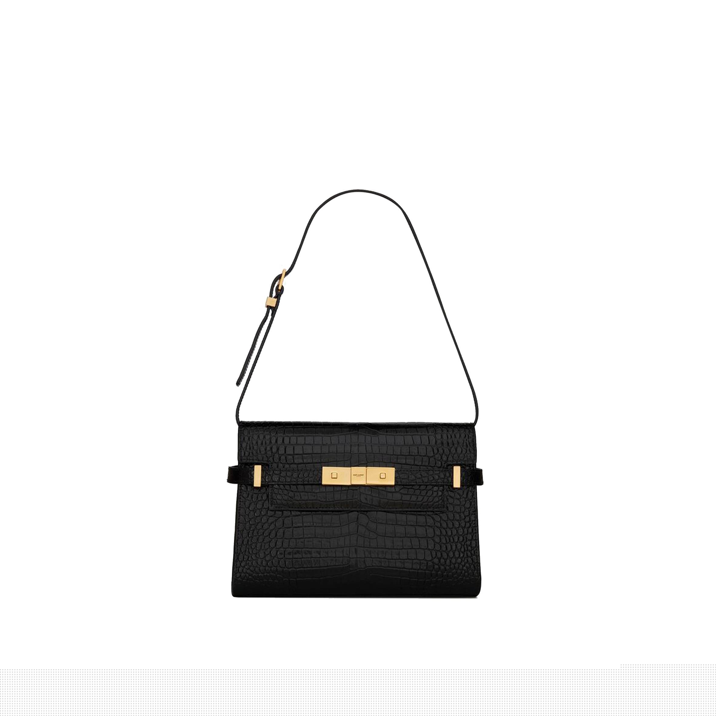 Y*L manhattan small shoulder bag in shiny crocodile-embossed leather 675626dnd0w1000 (24*17.5*6cm)