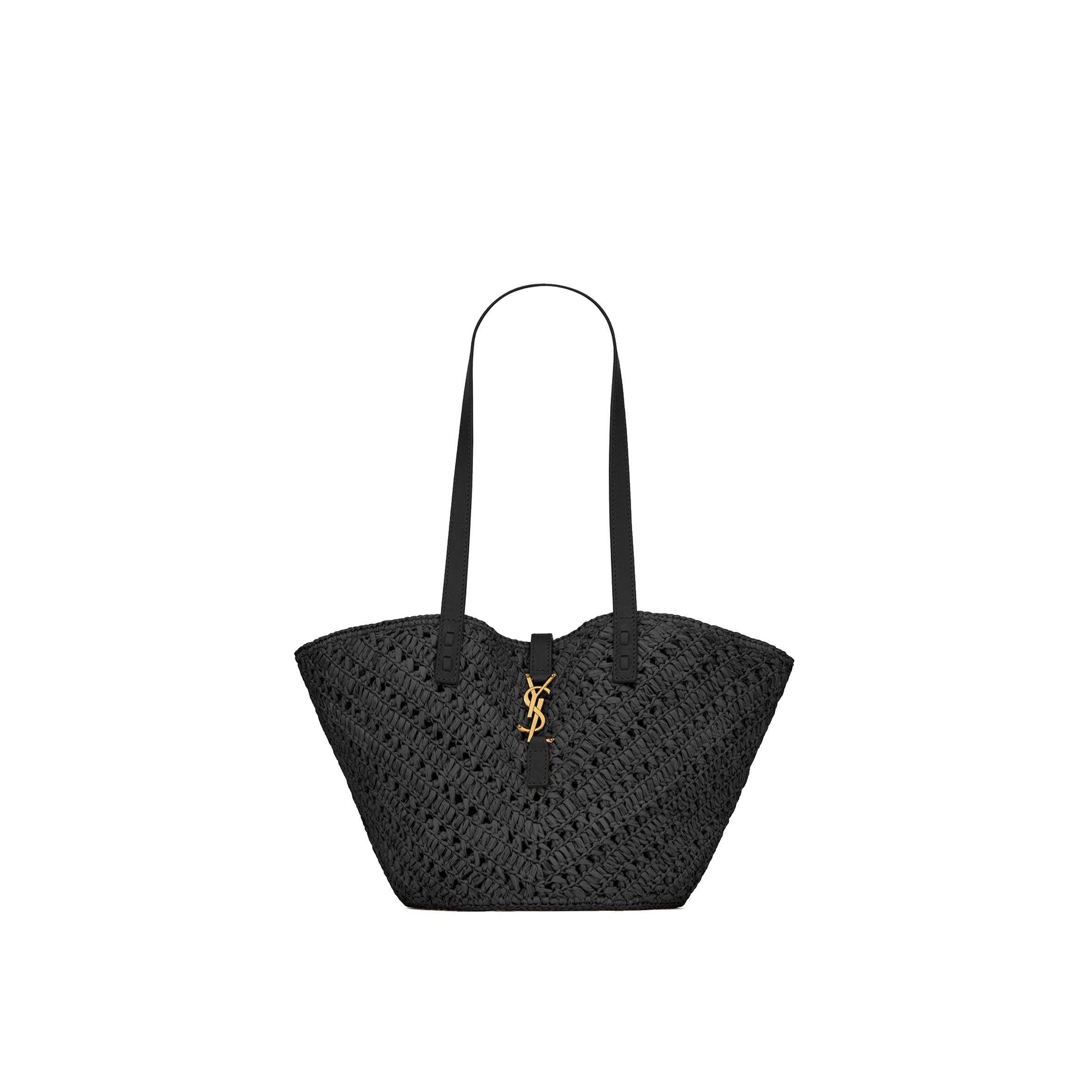 Y*L panier small in raffia and vegetable-tanned leather 751240gaadp1000 (38*21*20cm)